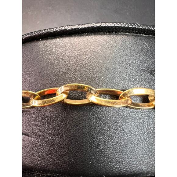 Yellow gold over bronze link bracelet 8 inches - Picture 6 of 10